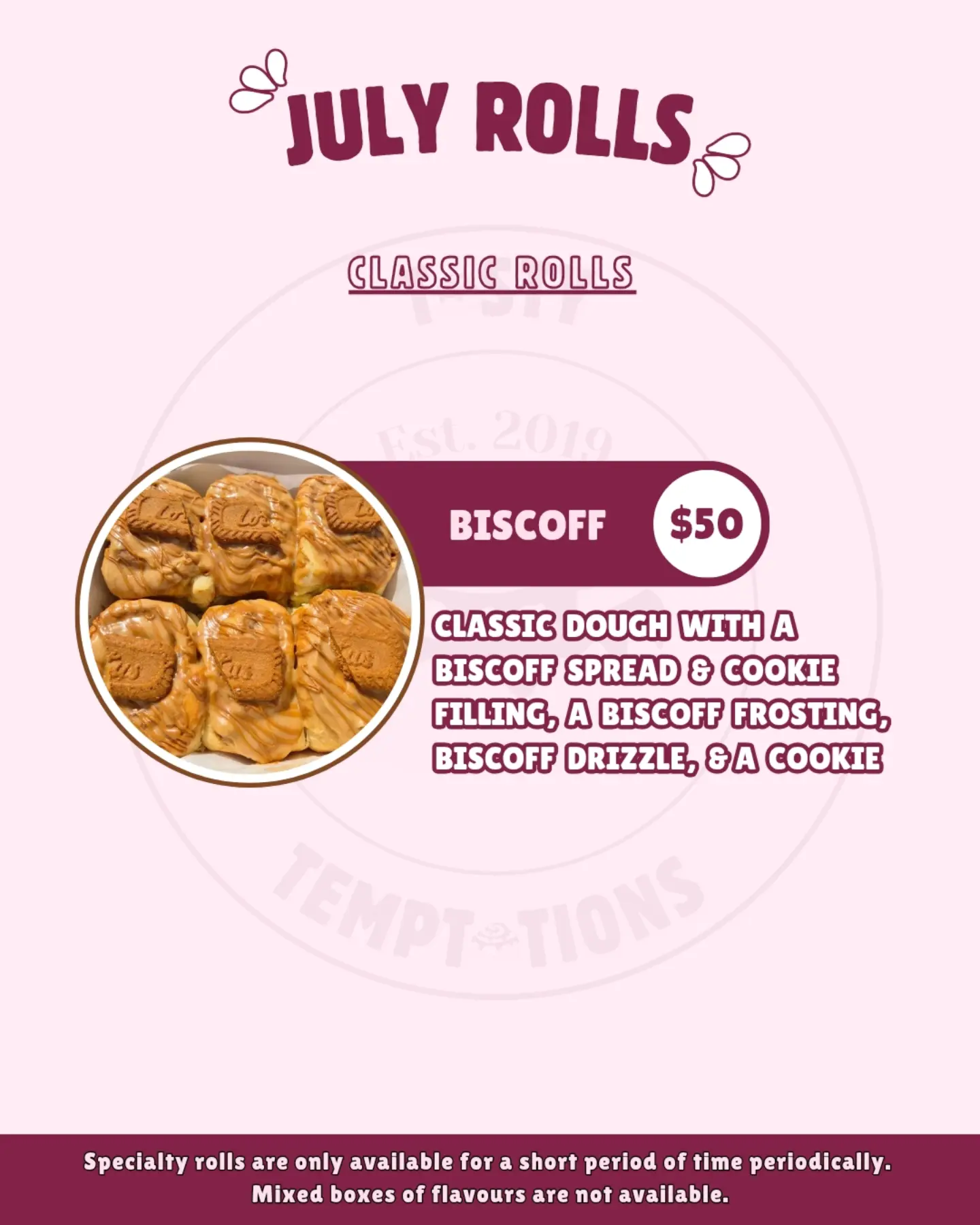 July Rolls – Limited-Time Cinnamon Roll Menu by Tasty Temptations