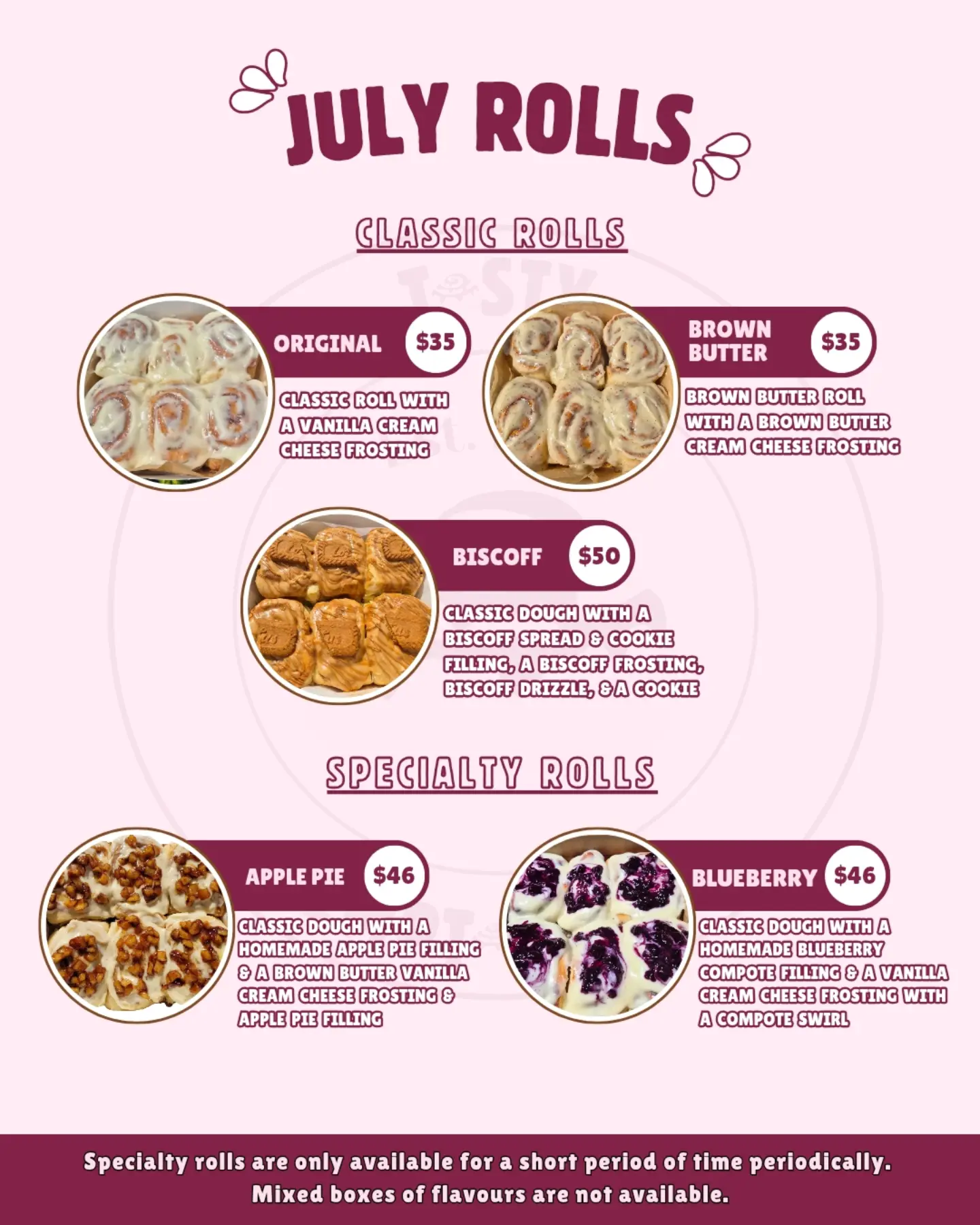 July Rolls – Limited-Time Cinnamon Roll Menu by Tasty Temptations