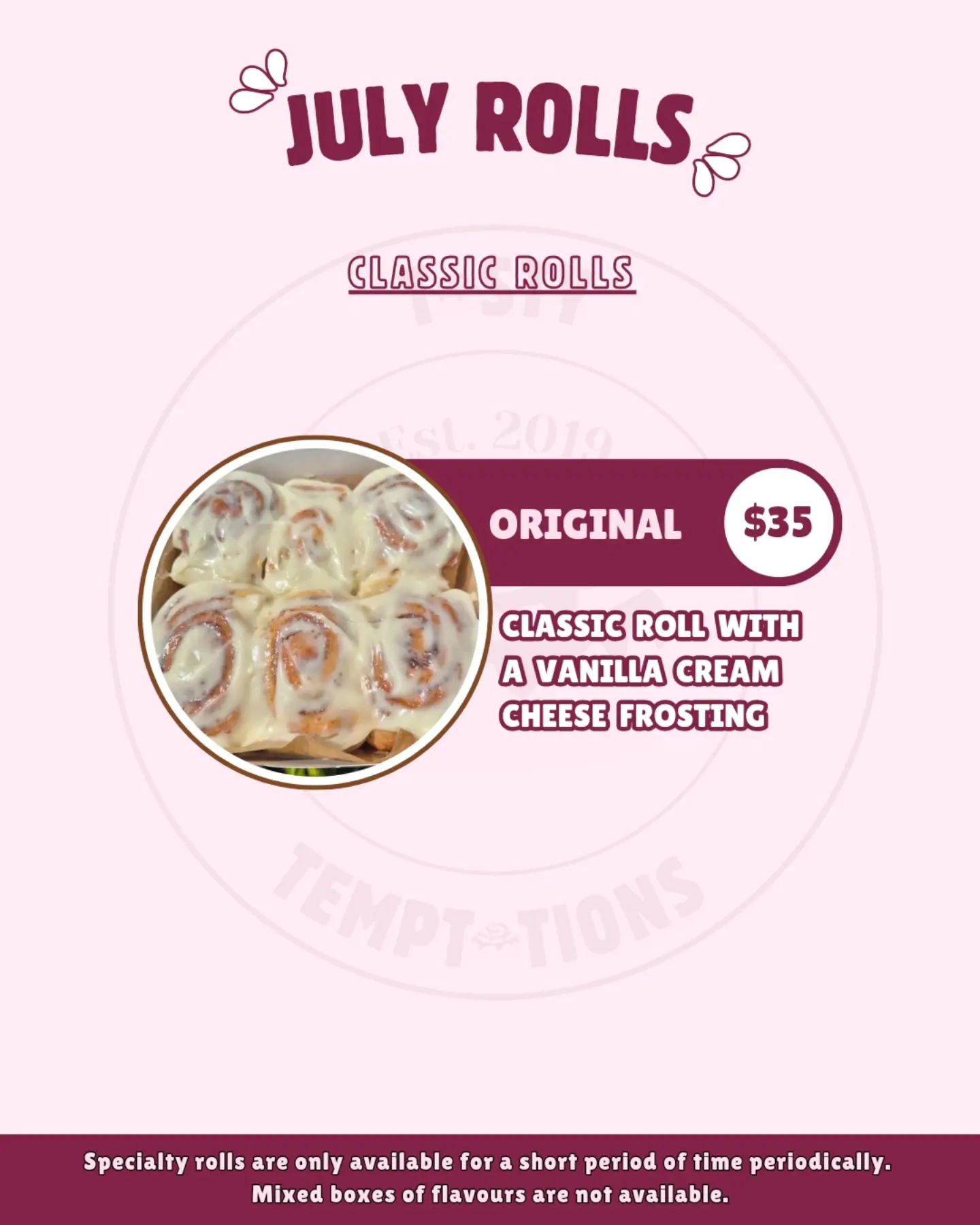 July Rolls – Limited-Time Cinnamon Roll Menu by Tasty Temptations