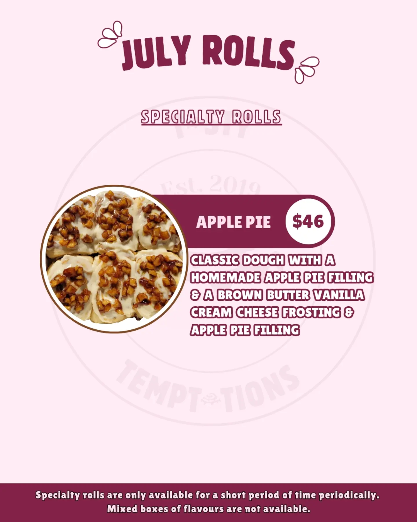 July Rolls – Limited-Time Cinnamon Roll Menu by Tasty Temptations