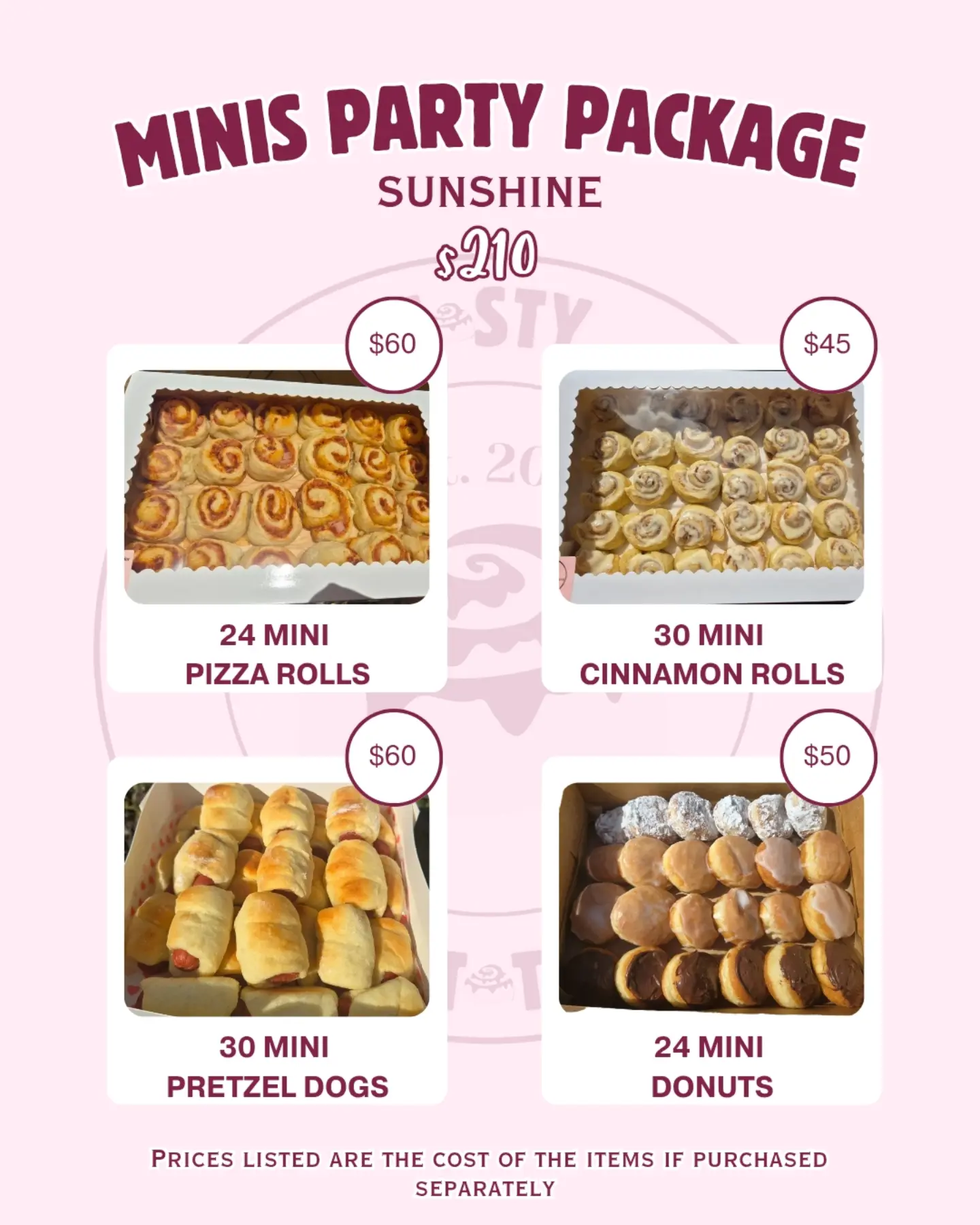 Minis Party Packages – Original, Omega & Bronze Bundle Deals
