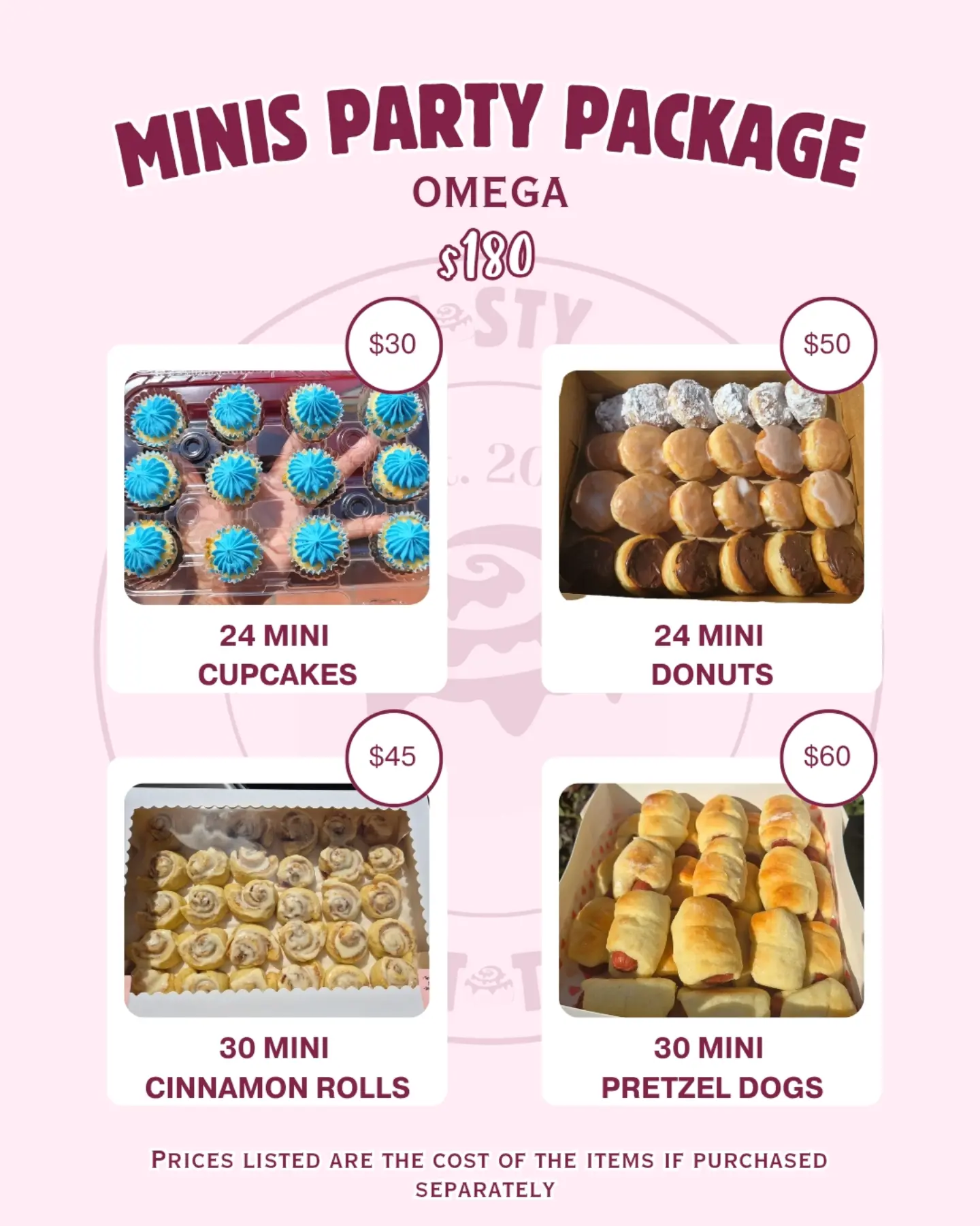 Minis Party Packages – Original, Omega & Bronze Bundle Deals