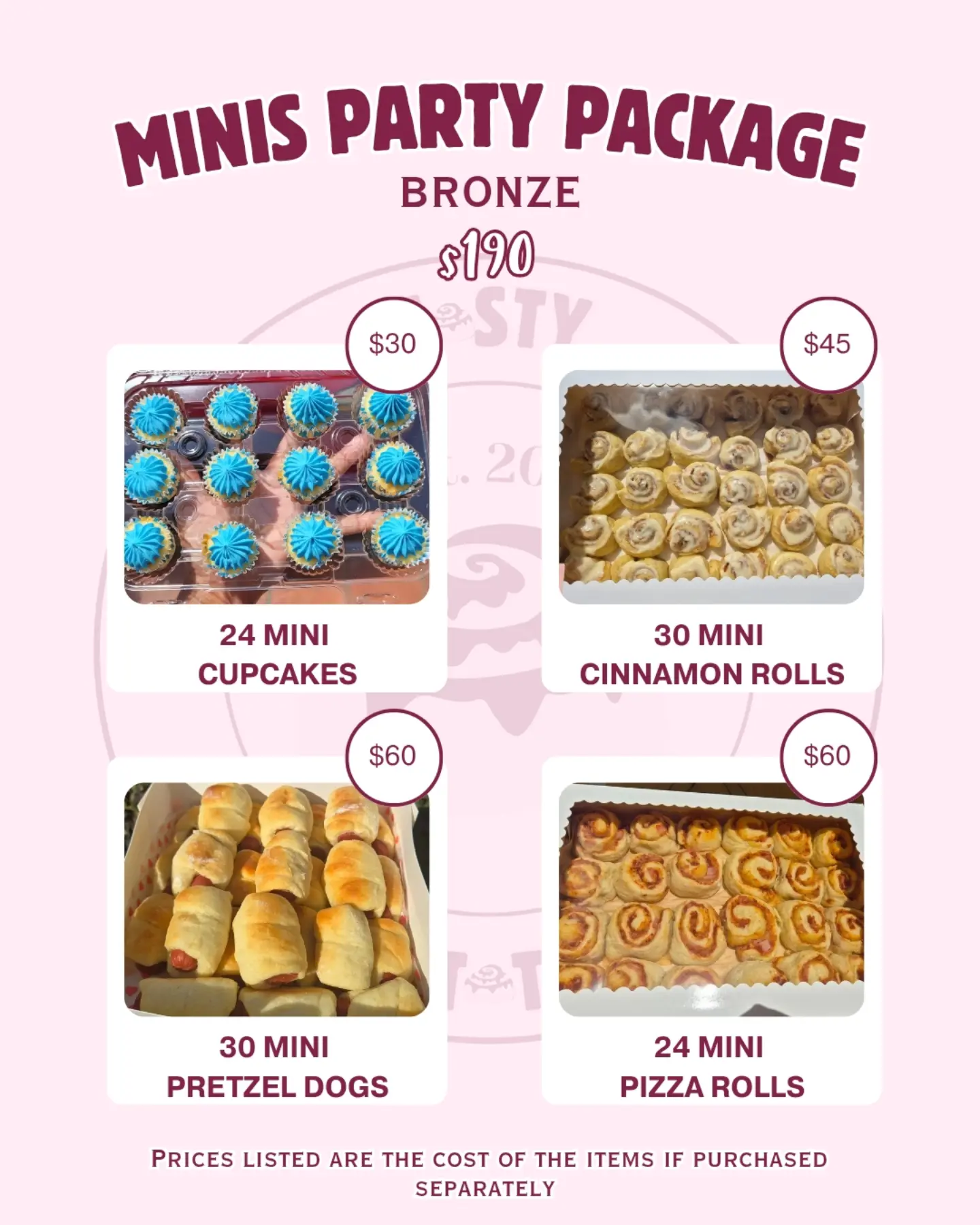 Minis Party Packages – Original, Omega & Bronze Bundle Deals