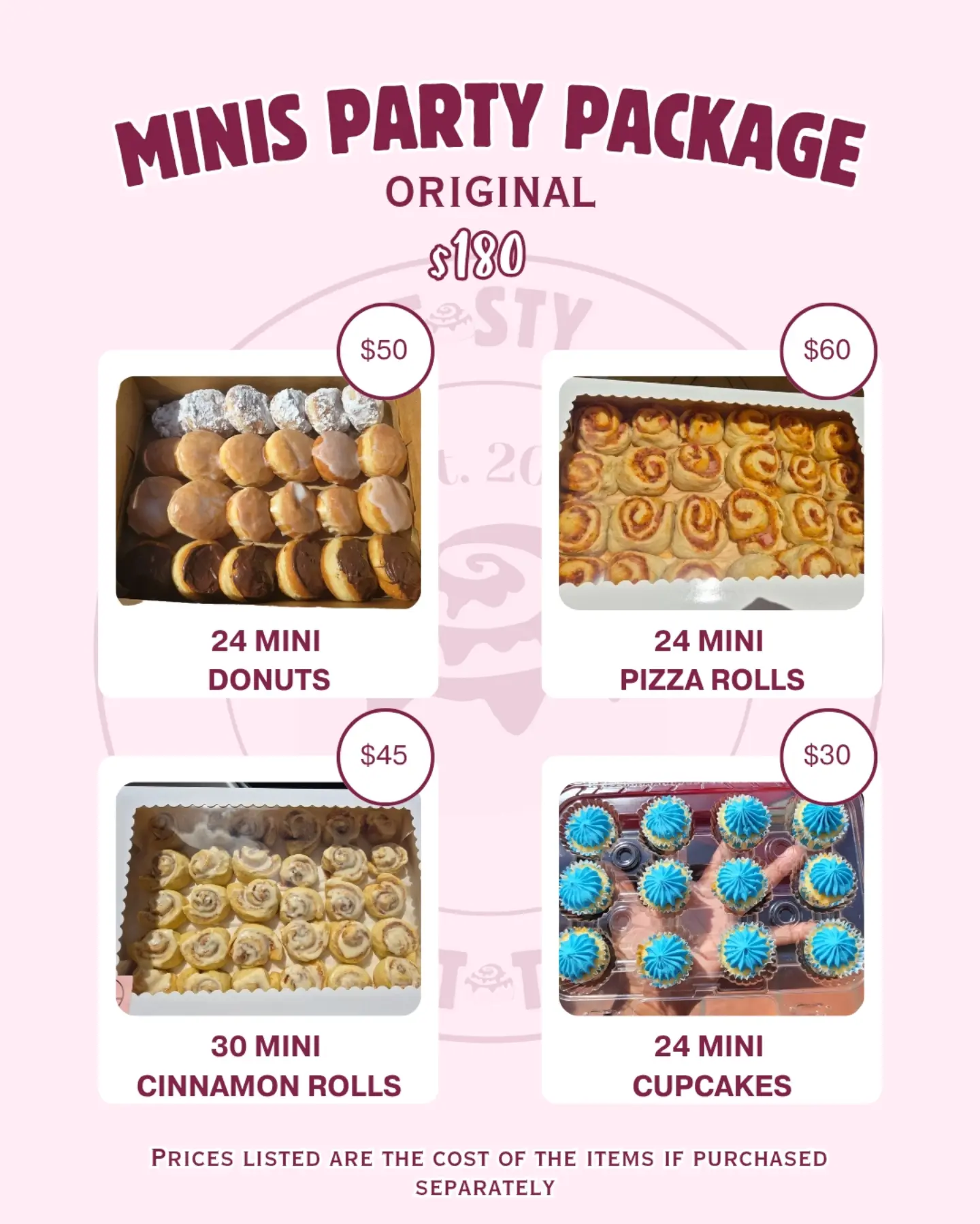 Minis Party Packages – Original, Omega & Bronze Bundle Deals