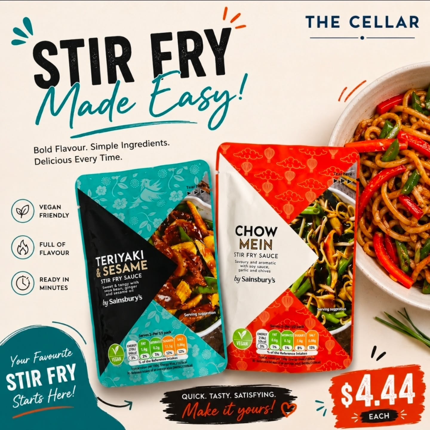Sainsbury's Stir Fry Sauces – $4.44 Each at The Cellar