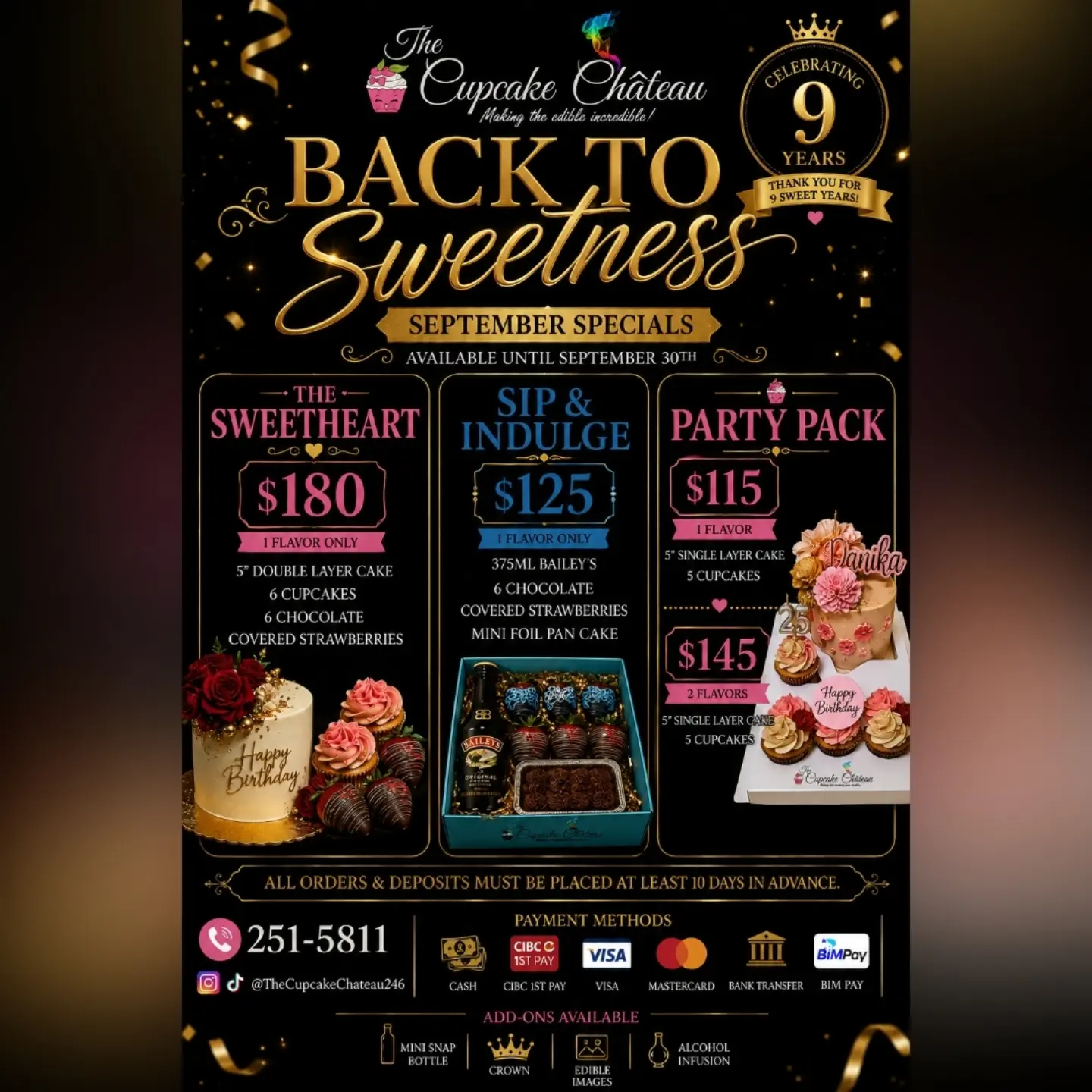 Back to Sweetness – September Specials at The Cupcake Chateau