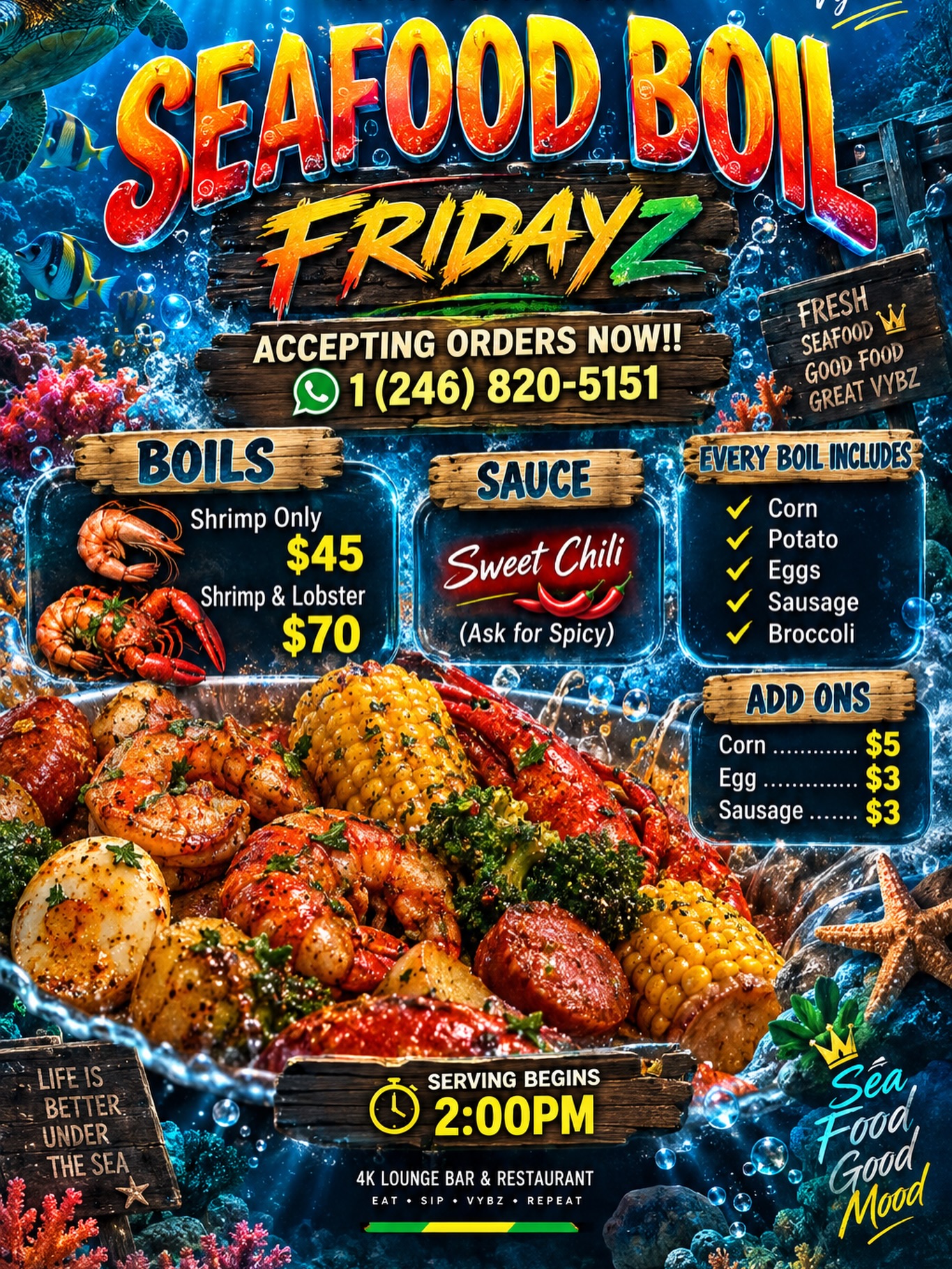 Seafood Boil Fridayz at 4K Lounge Bar & Restaurant