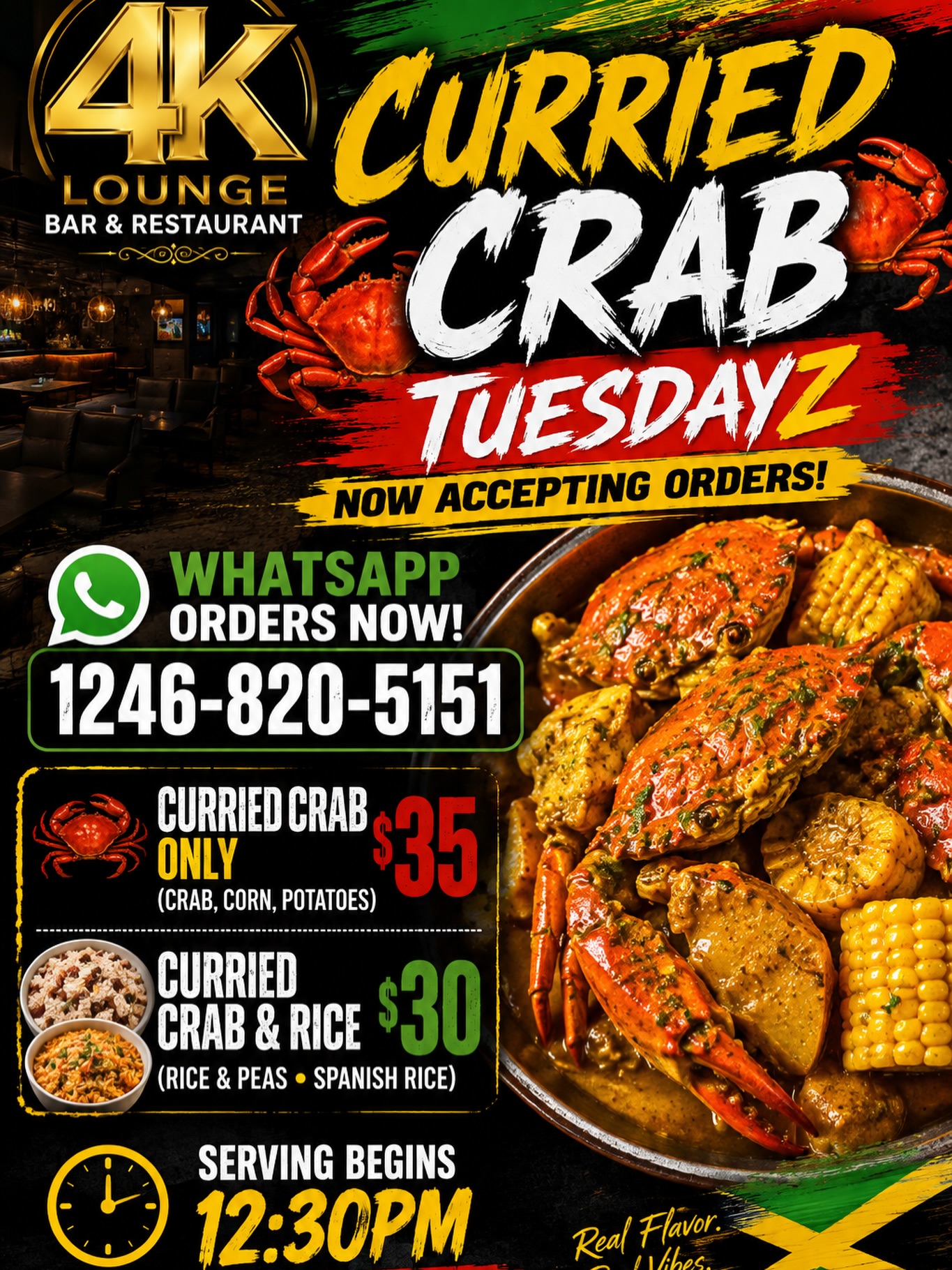 Curried Crab Tuesdayz at 4K Lounge – Starting from $30