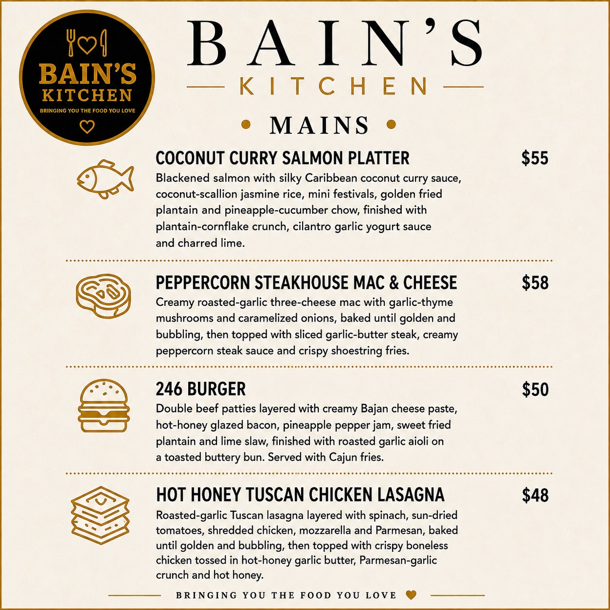 Bain's Kitchen This Week's Specials – Limited-Time Caribbean Menu