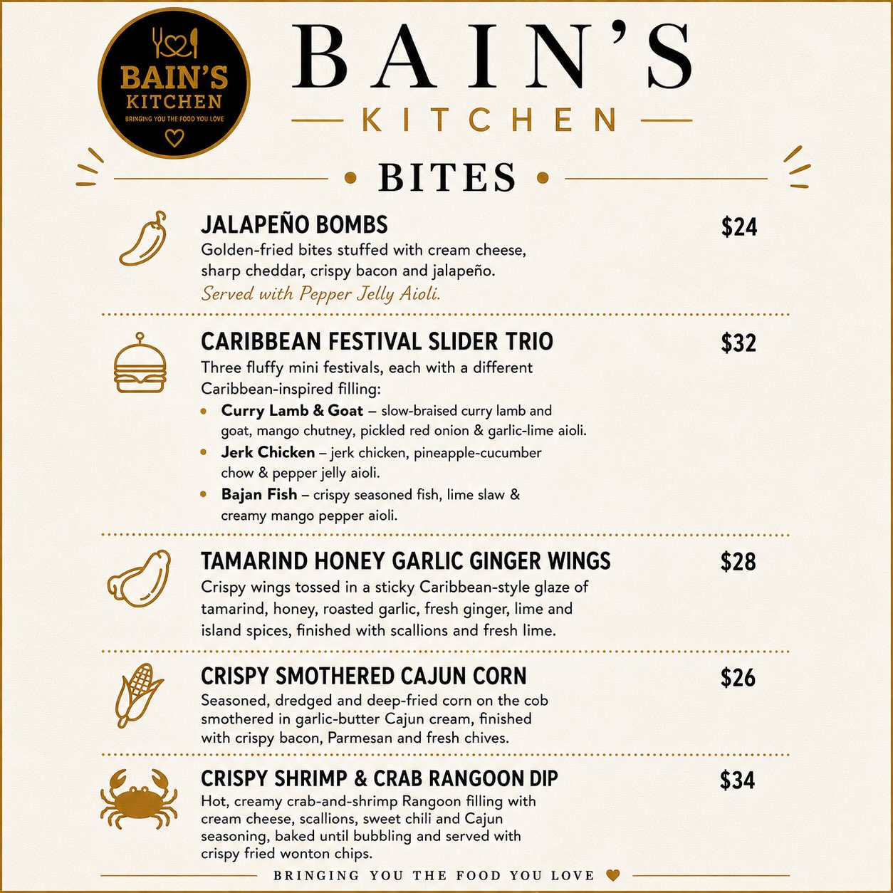 Bain's Kitchen This Week's Specials – Limited-Time Caribbean Menu
