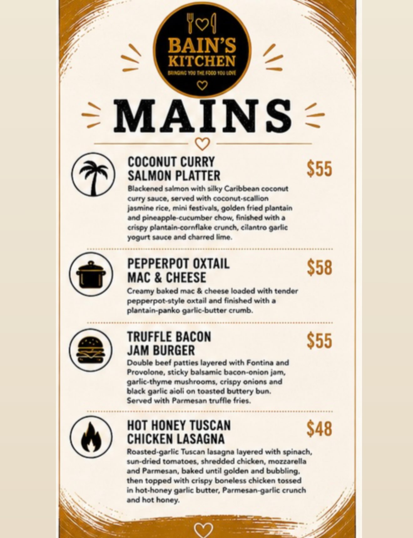 Bain's Kitchen This Week's Specials – Limited-Time Menu