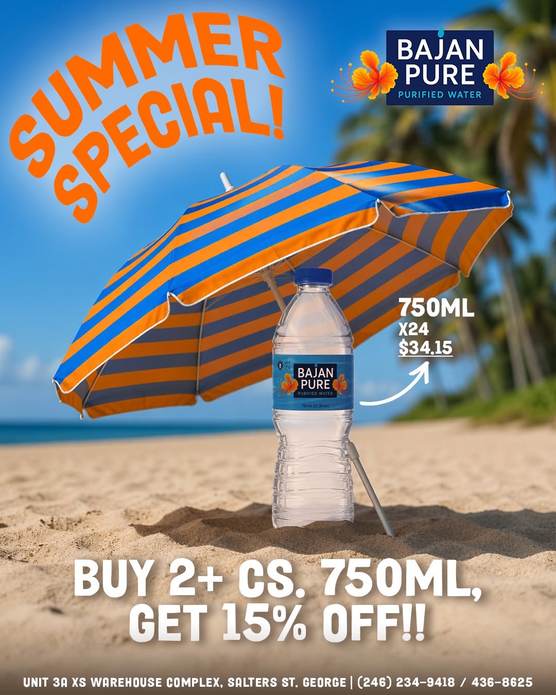 Bajan Pure Summer Special – Buy 2+ Cases of 750ml Water, Get 15% Off