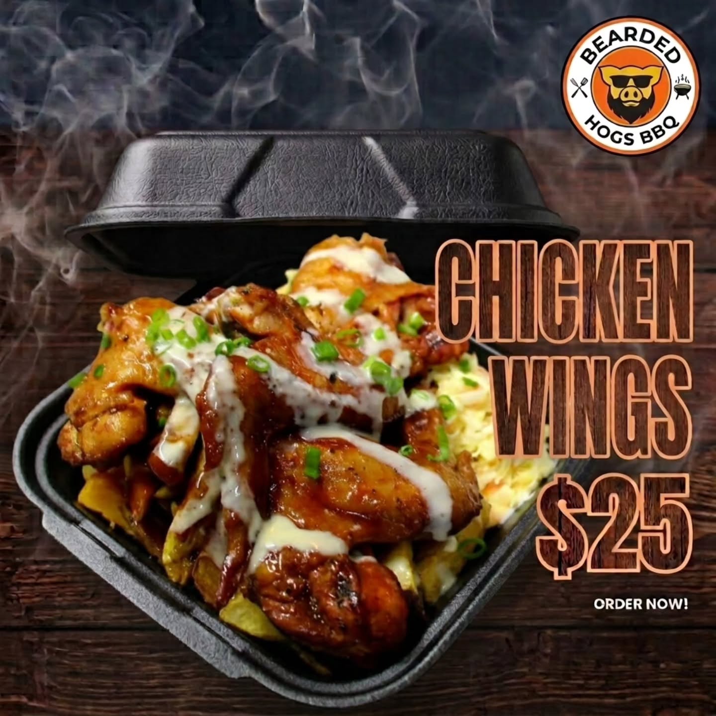 Chicken Wings for $25 at Bearded Hogs BBQ