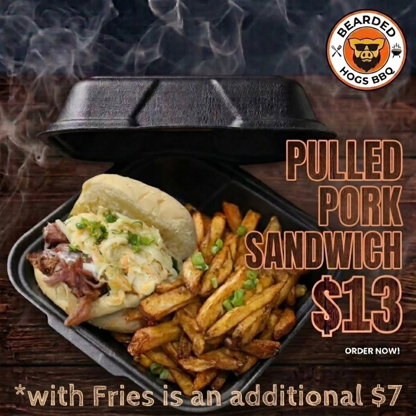 Pulled Pork Sandwich Saturday – $13 at Bearded Hogs BBQ