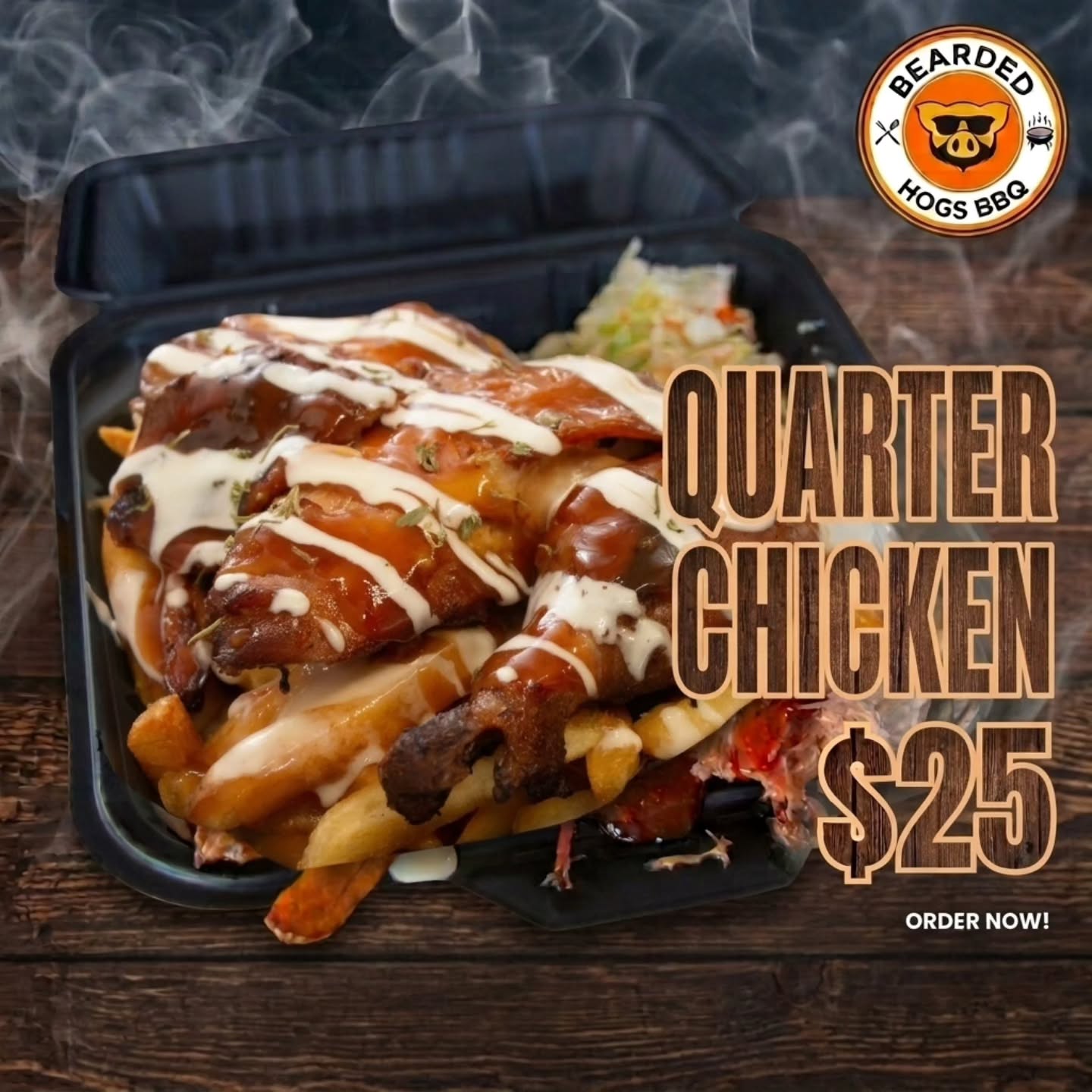 Quarter Chicken Meal for $25 at Bearded Hogs BBQ