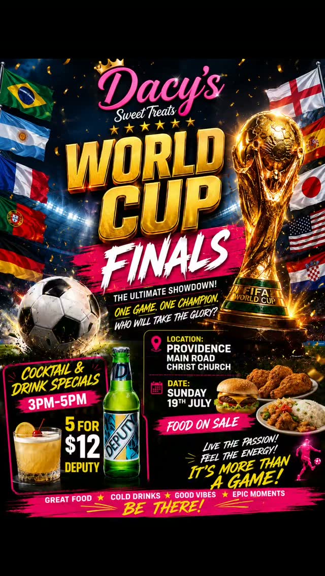 World Cup Finals Watch Party at Dacy's Sweet Treats – Food & Drink Specials