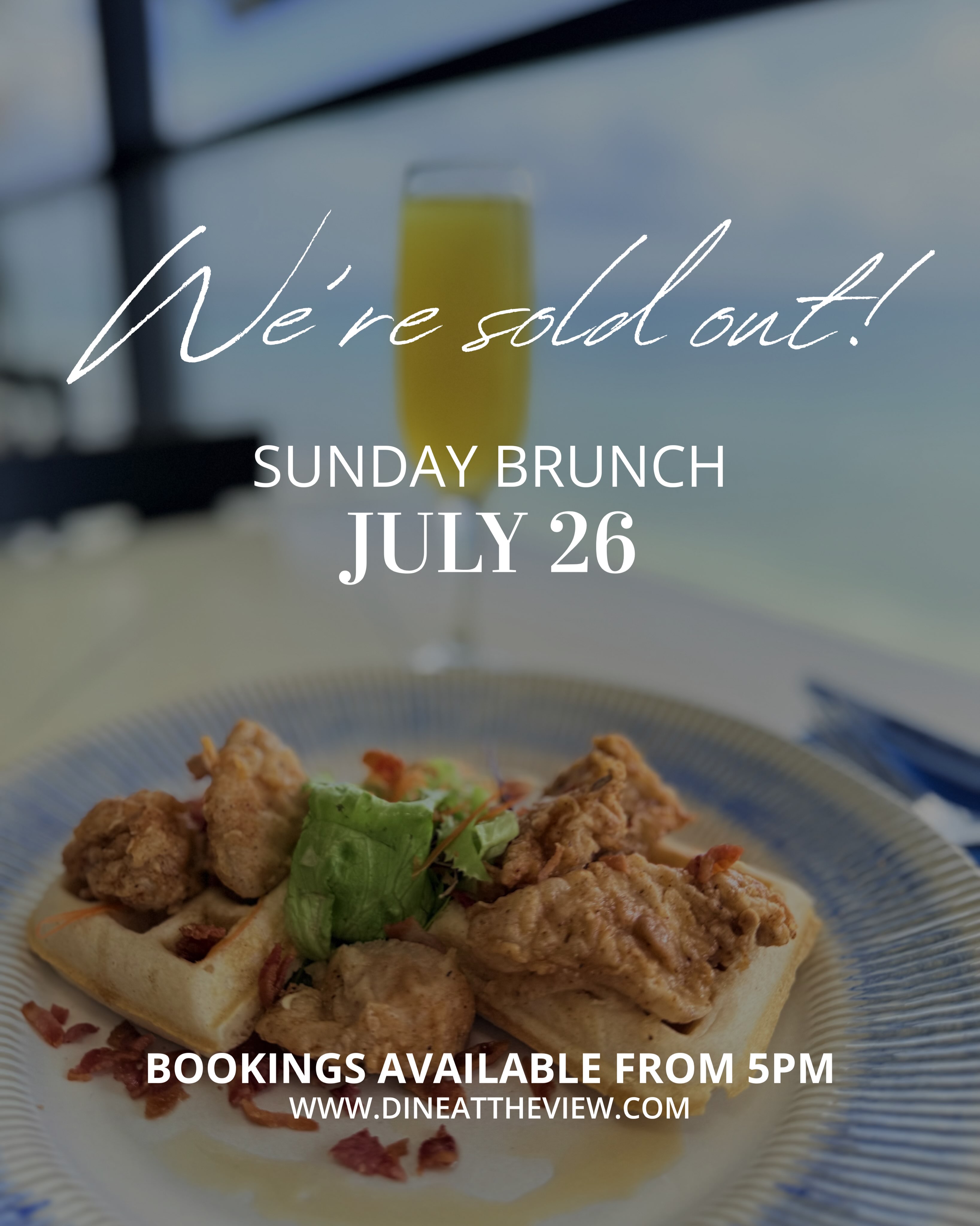 Sunday Brunch Sold Out – Dinner from 5PM with Golden Hour & 3-Course Special at The View