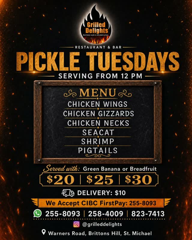 Pickle Tuesdays at Grilled Delights – Pickled Bajan Dishes from $20