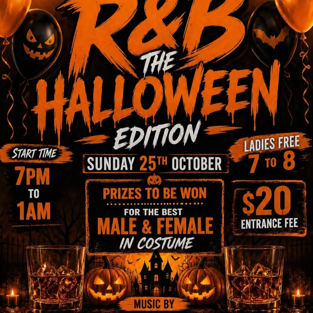 R&B The Halloween Edition – Ladies Free 7 to 8, $20 Entrance