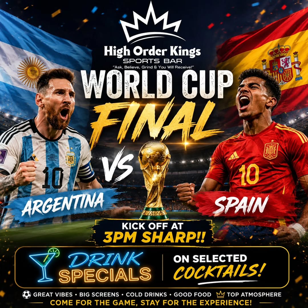 World Cup Final Watch Party – Argentina vs Spain with Drink Specials