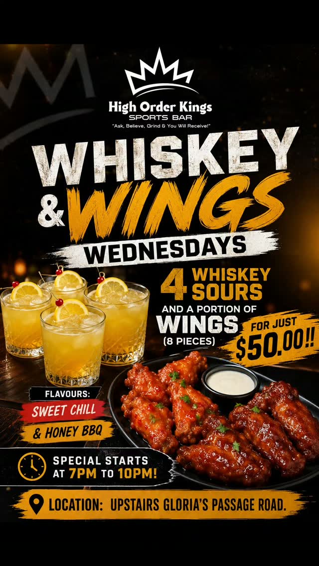 Whiskey & Wings Wednesdays – 4 Whiskey Sours + 8 Wings for $50