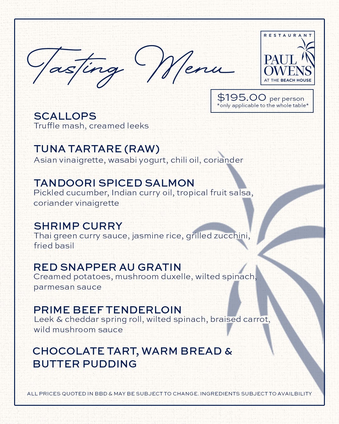 Paul Owens Summer Edition – Special Menus & Offers This Season