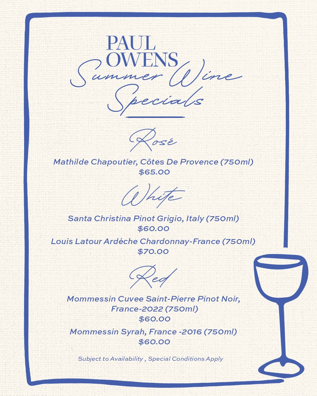 Paul Owens Summer Edition – Special Menus & Offers This Season