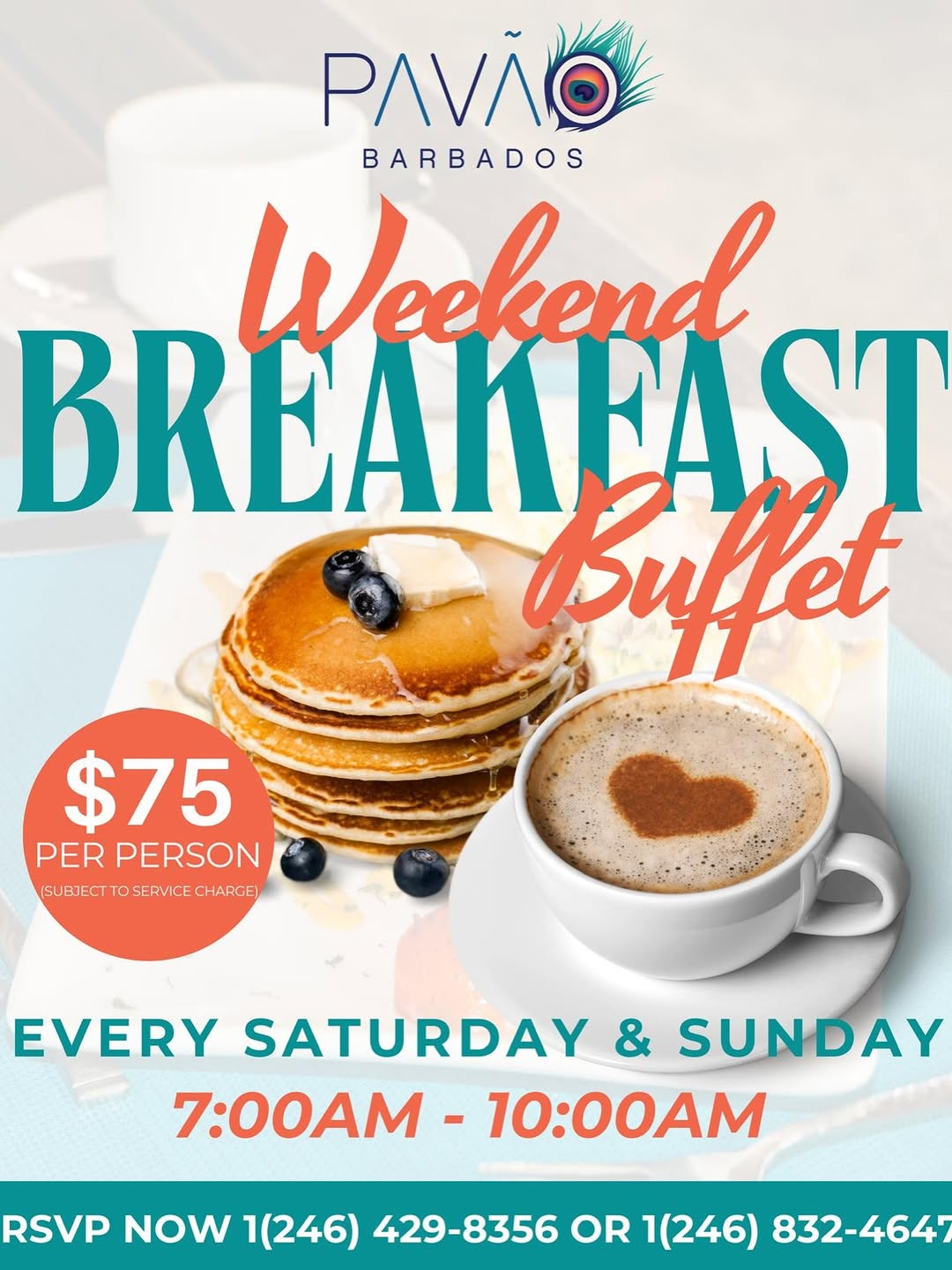 Weekend Breakfast Buffet at PAVÃO Barbados – $75 Per Person