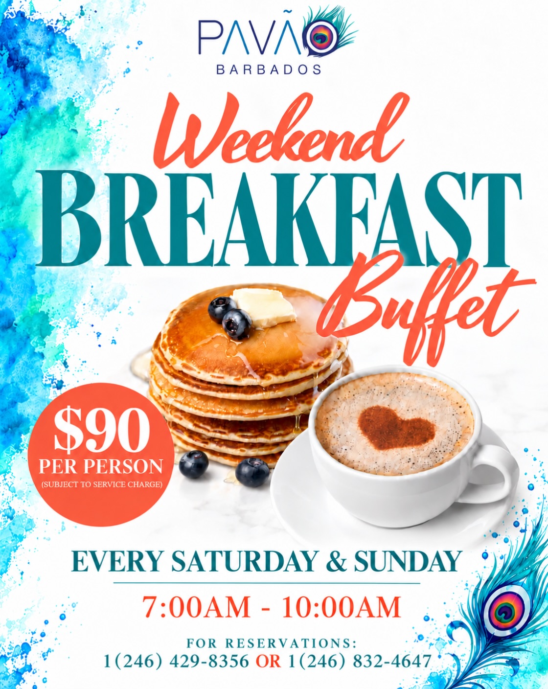 Weekend Breakfast Buffet at PAVÃO Barbados – $90 Per Person