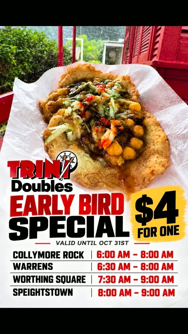 Trini Doubles Early Bird Special – $4 Doubles