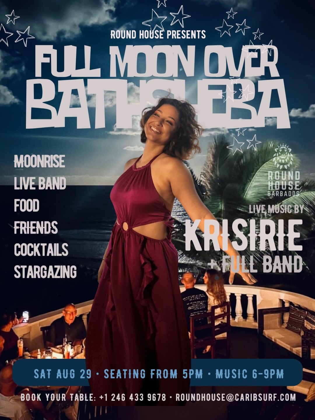Full Moon Over Bathsheba – Live Music Night with Krisirie & Full Band