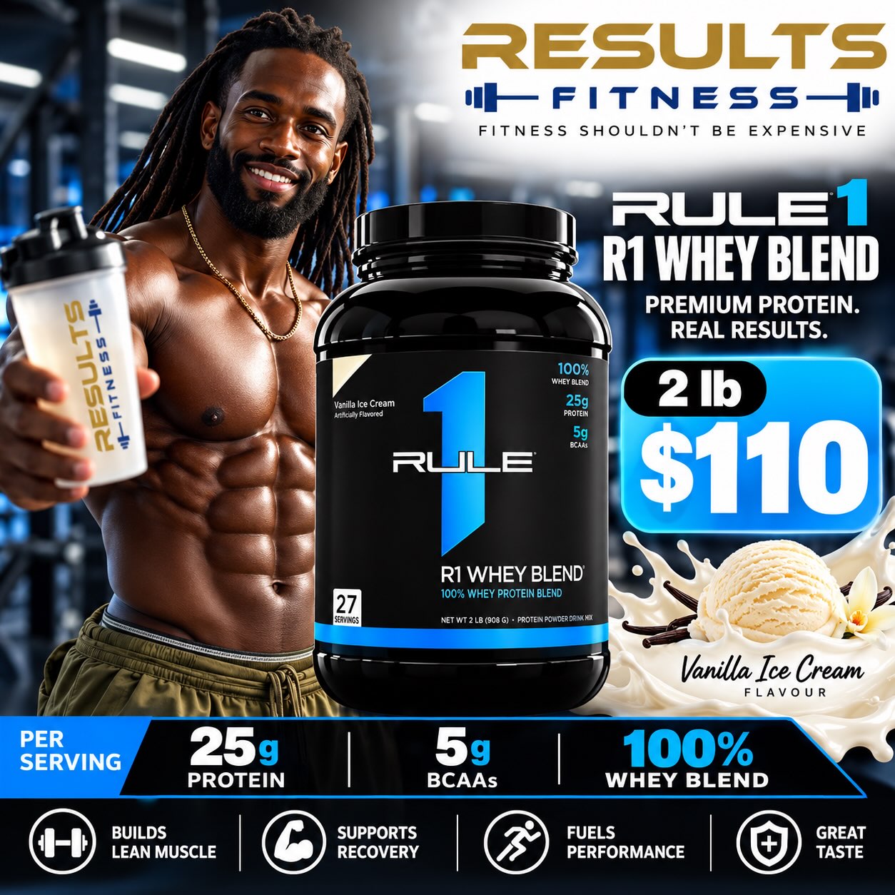 Rule 1 R1 Whey Blend 2 lb – Only $110