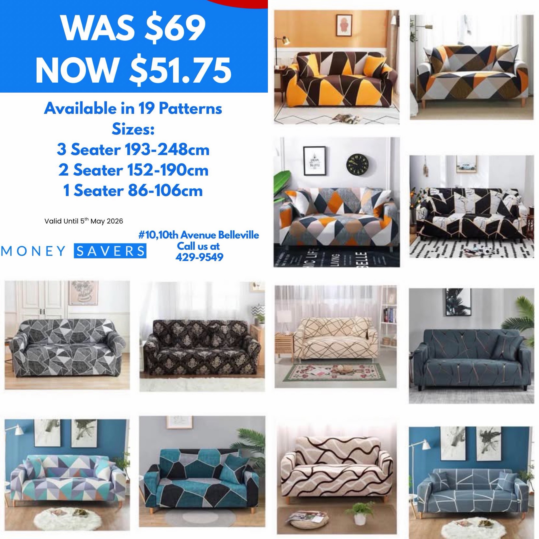 Sofa Covers Sale – Was $69, Now $51.75 at Money Savers