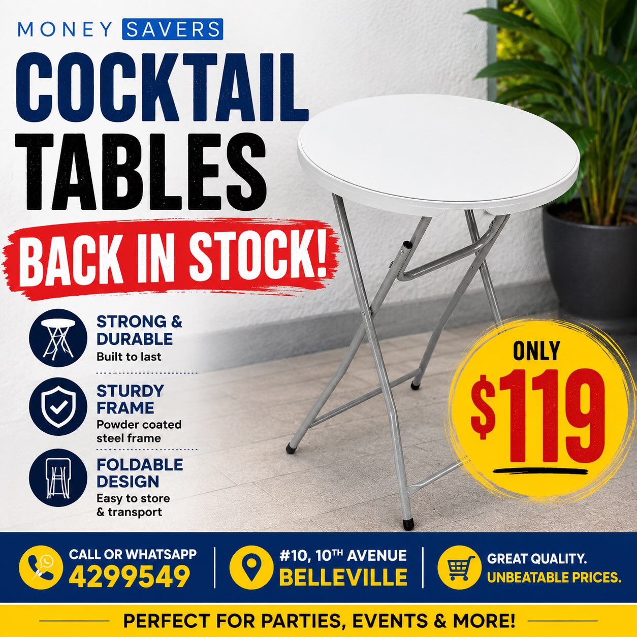 Cocktail Tables Back in Stock – Only $119