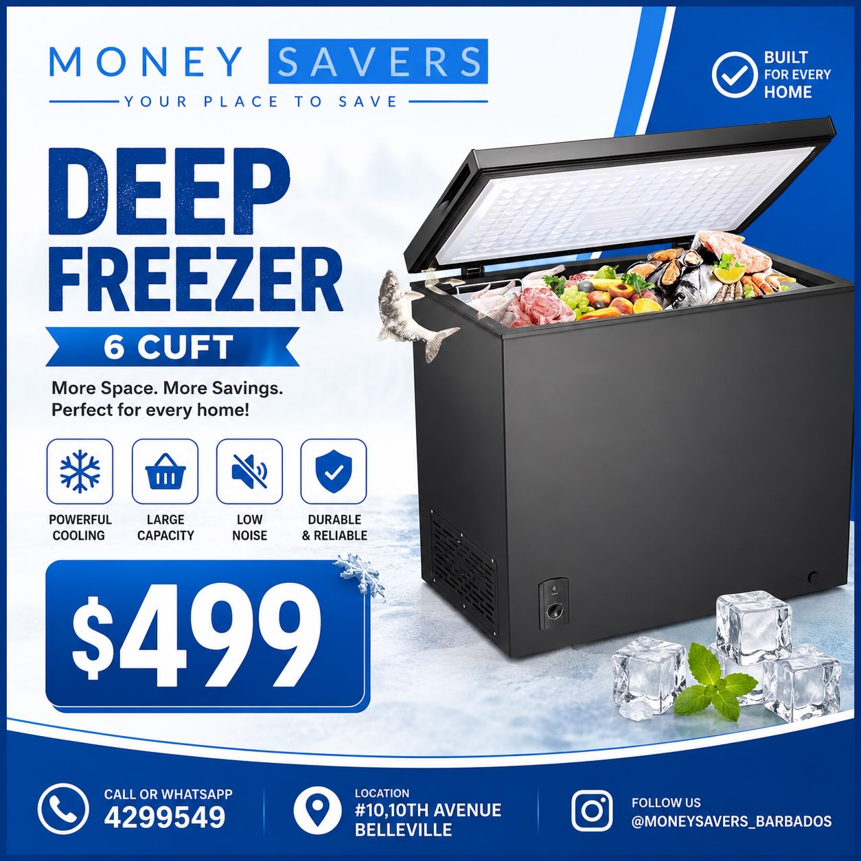 6 Cu Ft Deep Freezer – $499 at Money Savers