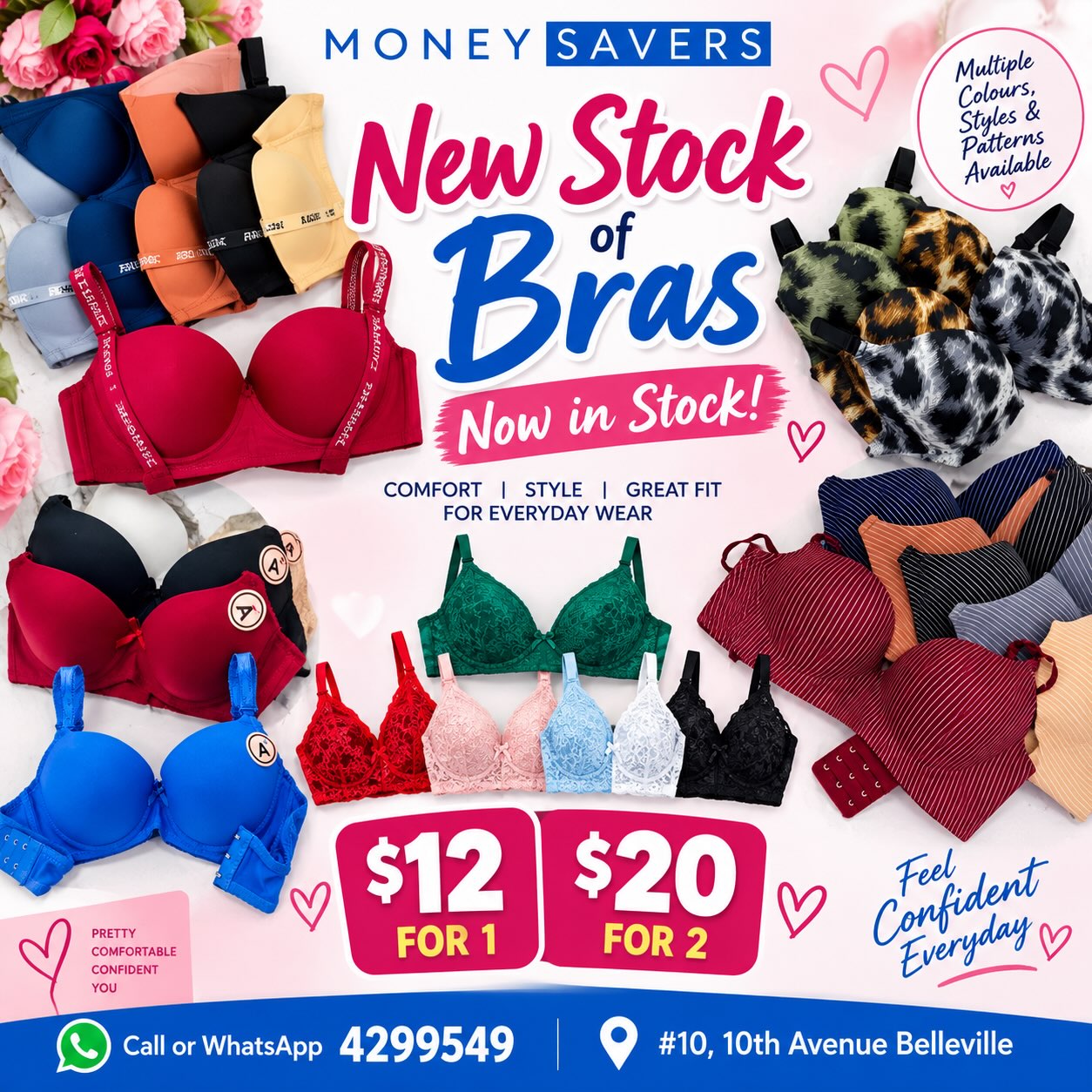 New Stock of Bras – $12 for 1 or $20 for 2 at Money Savers