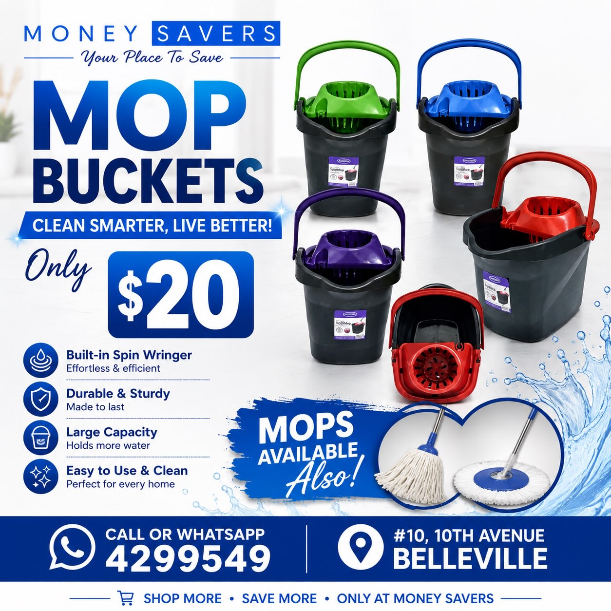 Mop Buckets Only $20 at Money Savers