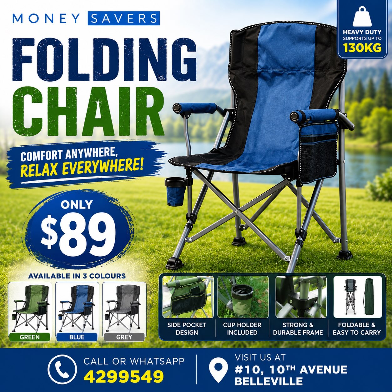 Heavy Duty Folding Chair – Only $89 at Money Savers