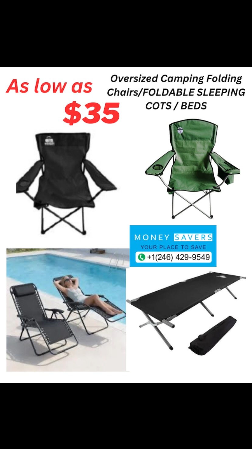 Oversized Camping Folding Chairs & Foldable Sleeping Cots/Beds – As Low As $35