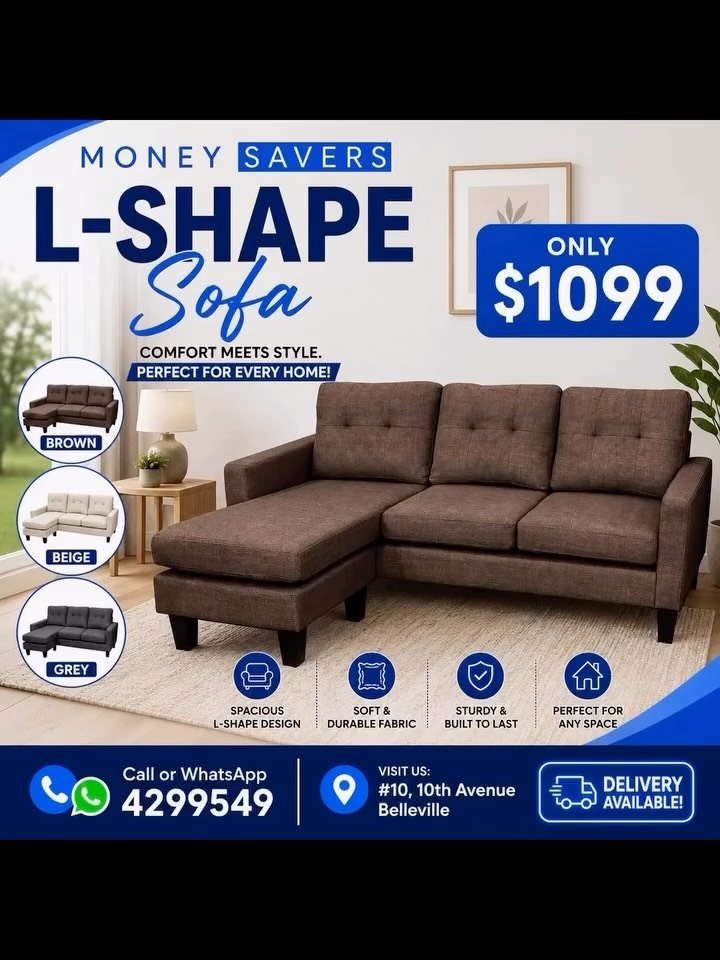 L-Shape Sofa – Only $1,099 at Money Savers