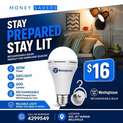 Westinghouse Rechargeable Bulb – $16 at Money Savers