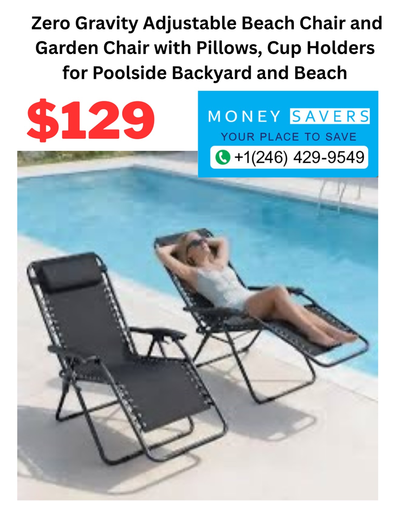 Zero Gravity Adjustable Beach & Garden Chair with Pillows and Cup Holders – $129