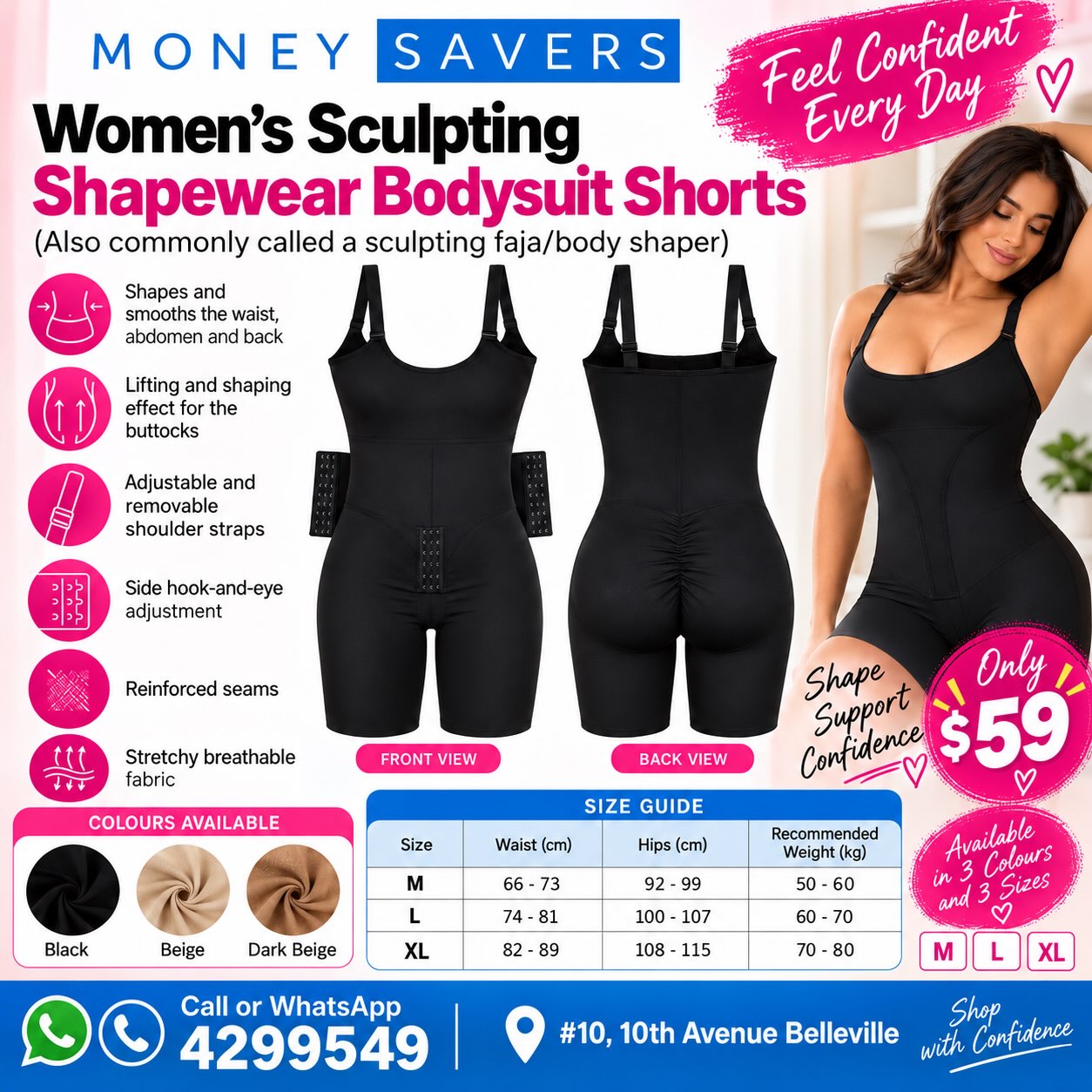 Women's Sculpting Shapewear Bodysuit Shorts – Only $59