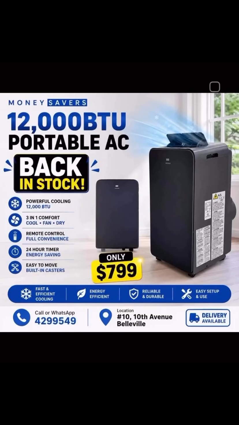 12,000 BTU Portable AC – Back In Stock at $799