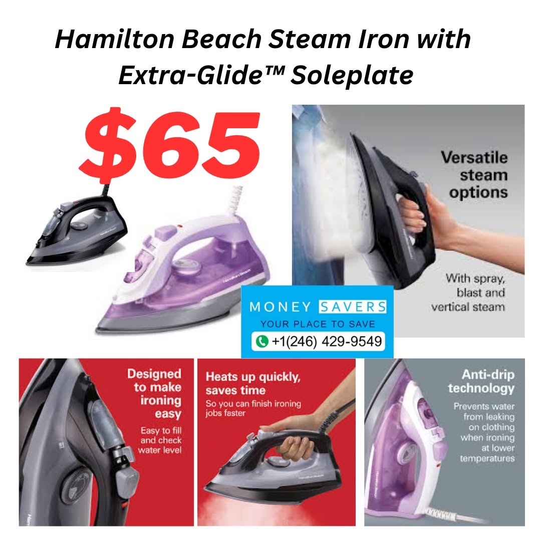 Hamilton Beach Steam Iron with Extra-Glide™ Soleplate – $65