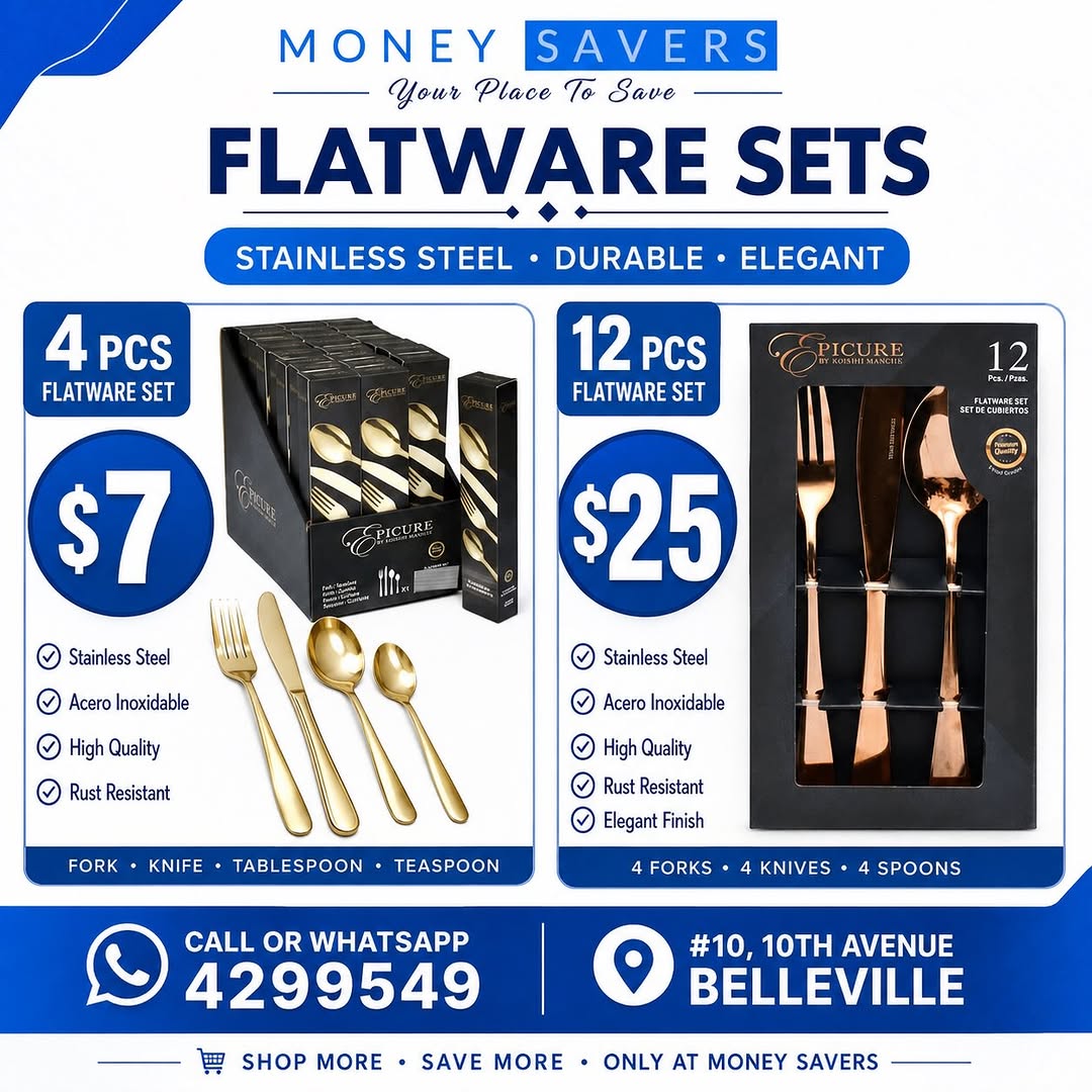 Flatware Sets Sale – 4 Pcs for $7 & 12 Pcs for $25 at Money Savers