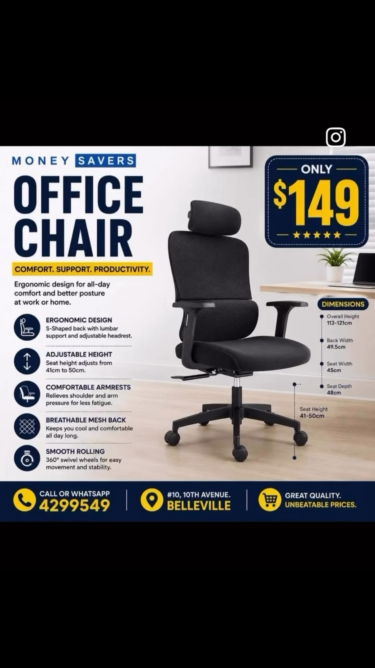 Money Savers Office Chair – Only $149