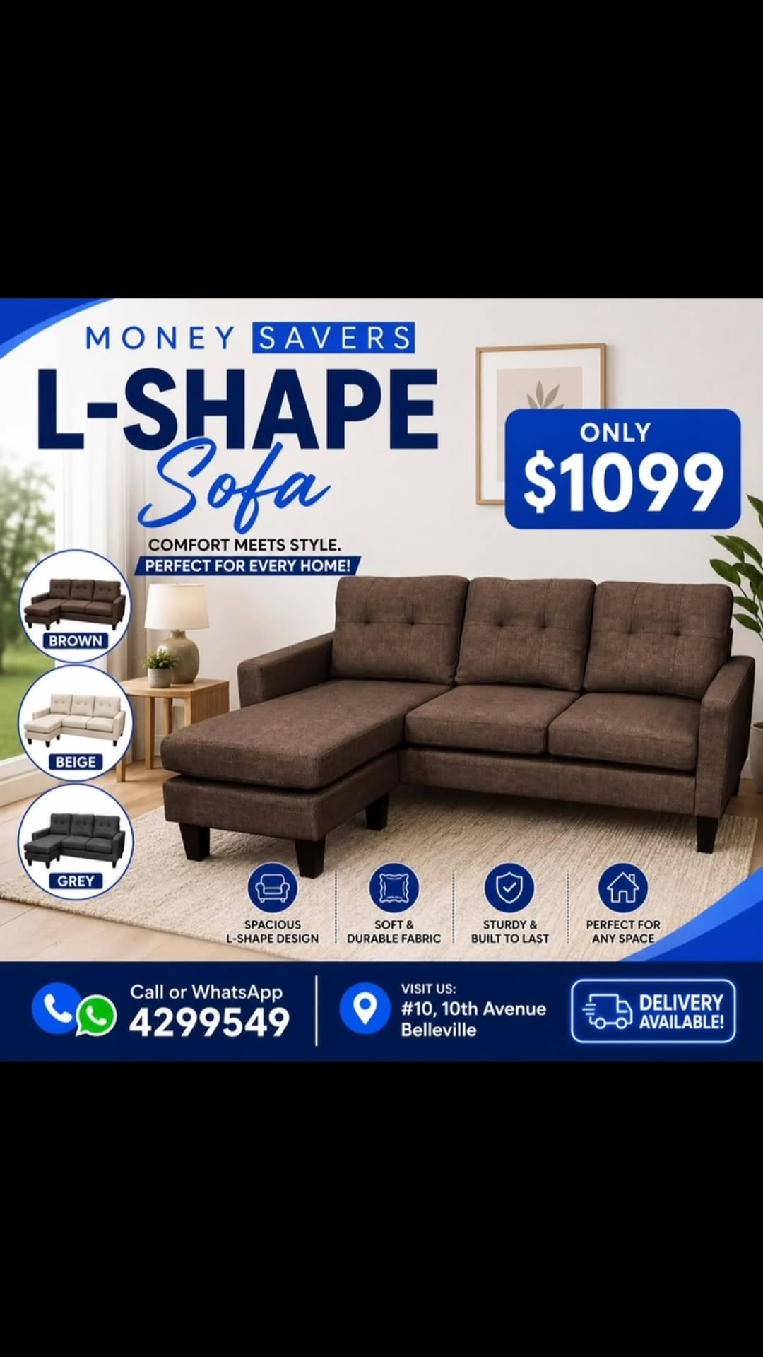 L-Shape Sofa – Only $1099 | Money Savers
