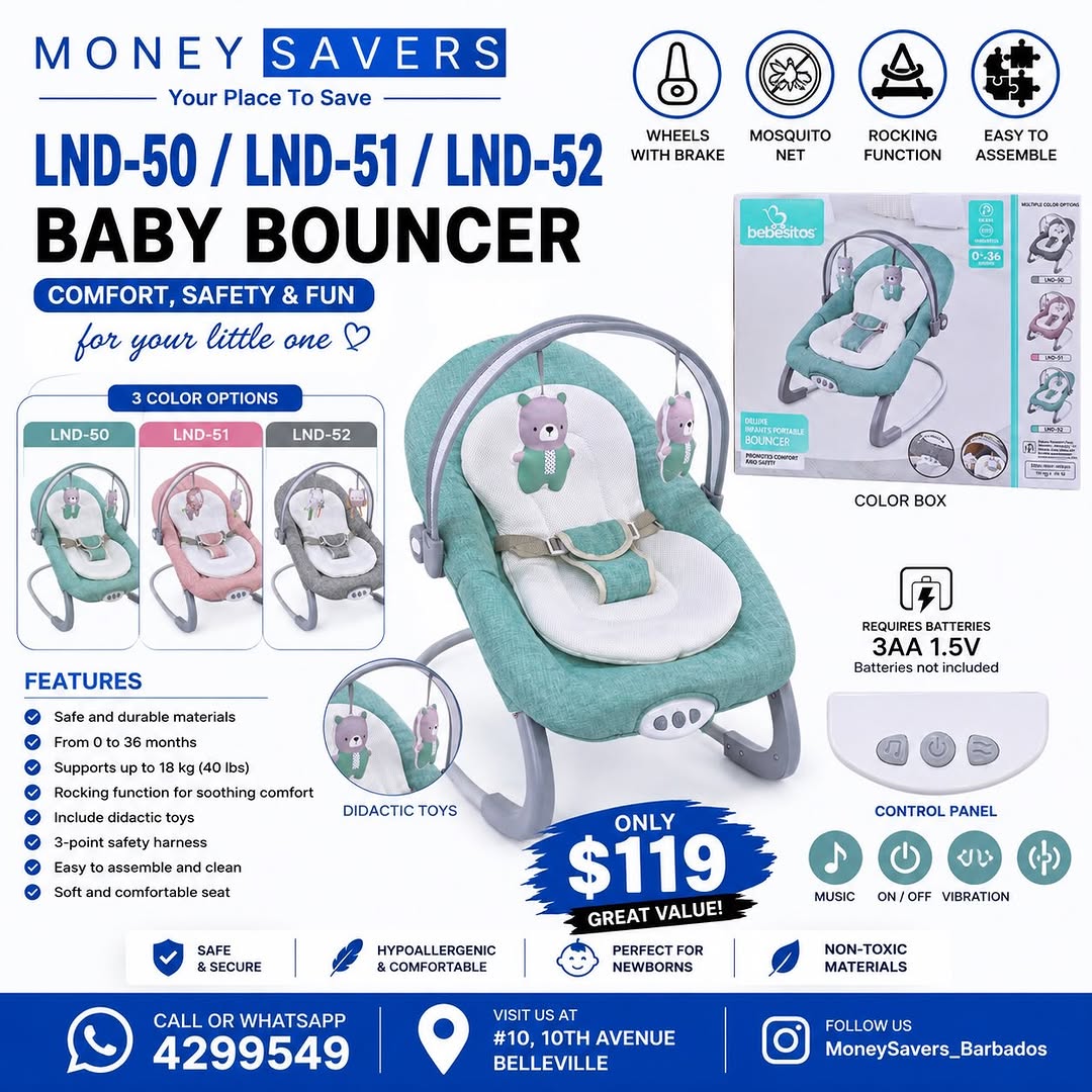 Baby Bouncer (LND-50/51/52) – Only $119 at Money Savers
