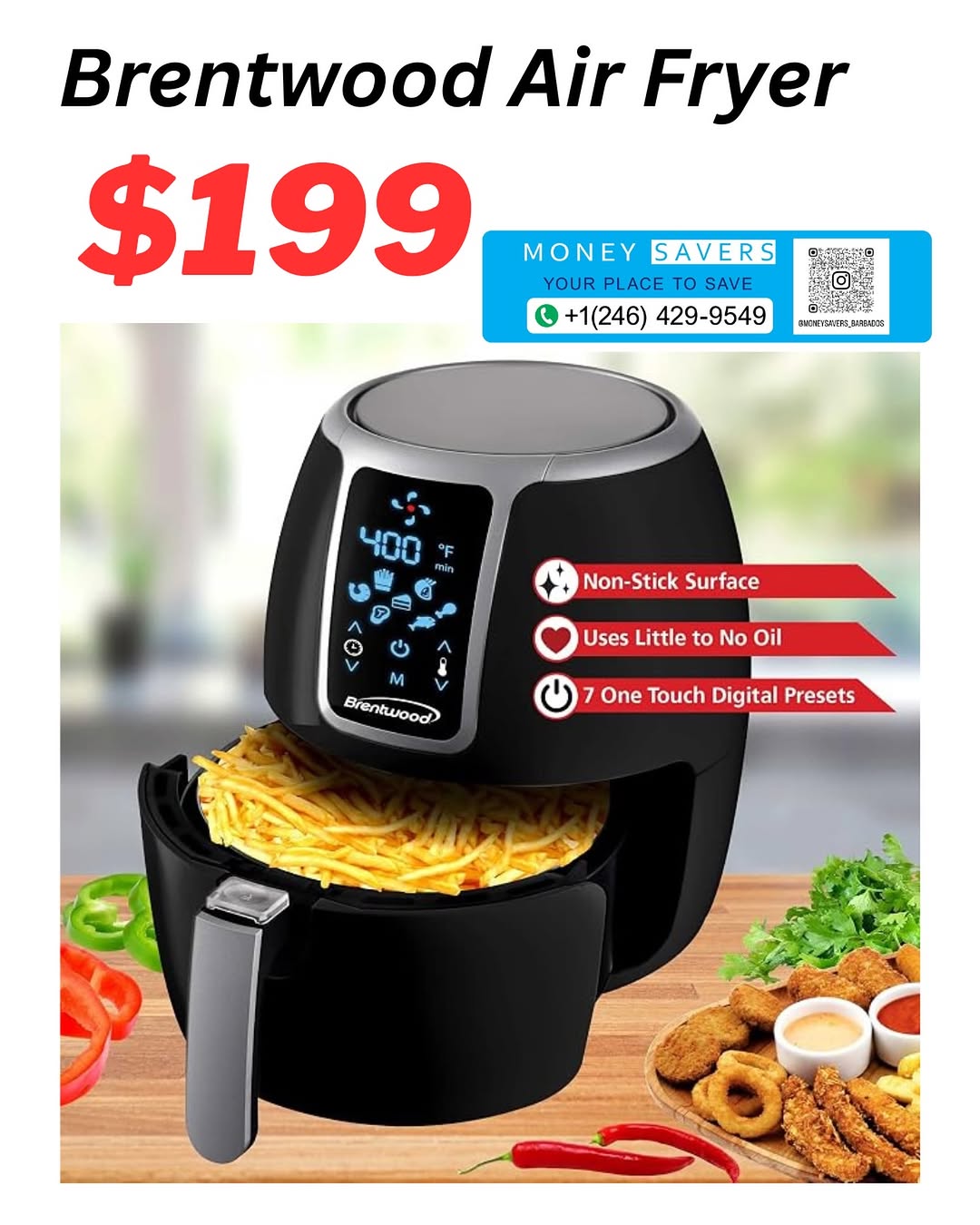 Brentwood Air Fryer – $199 at Money Savers